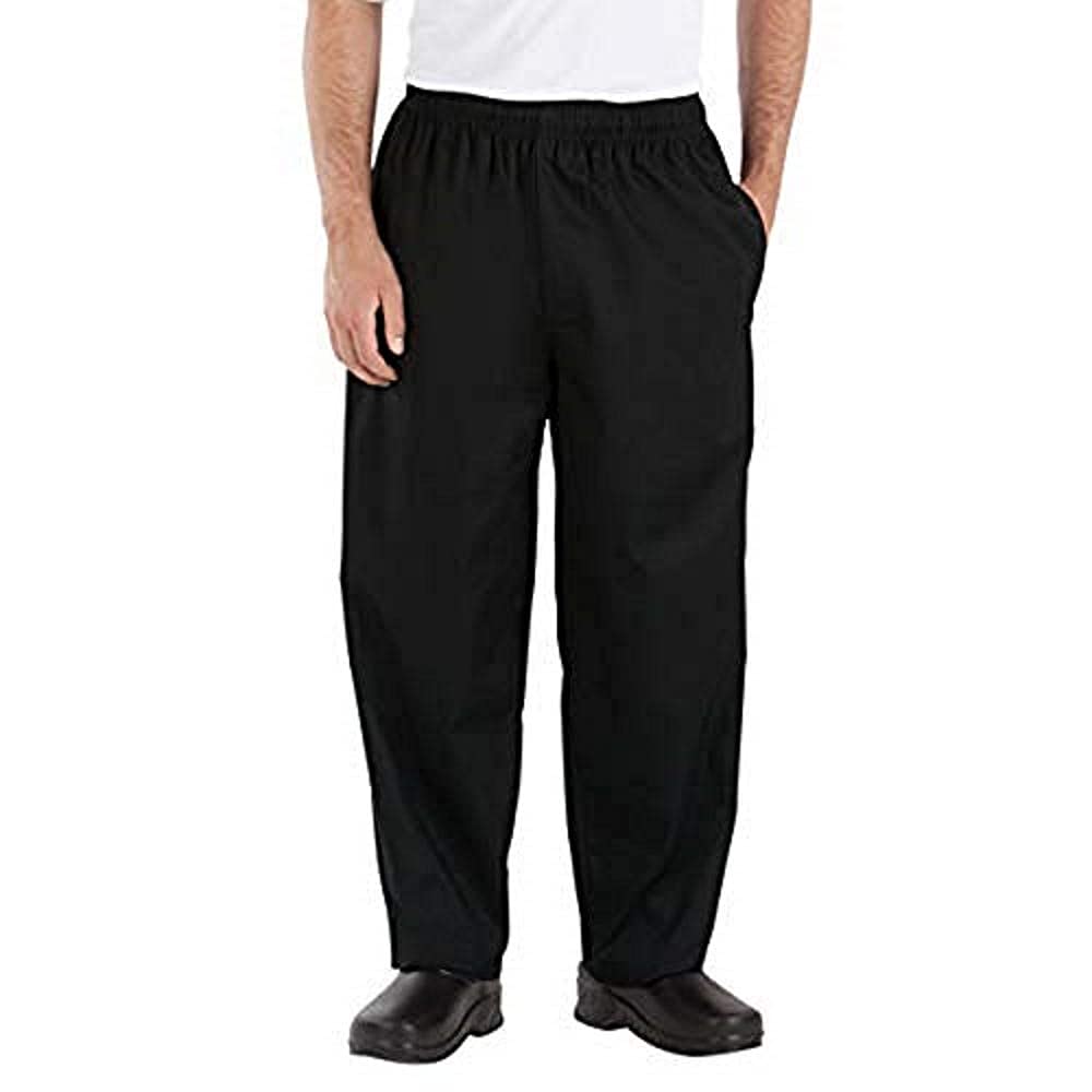 Happy Chef Poly Cotton Print Baggy Pants (Black, Small)